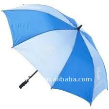 paraguas azul y blanco
